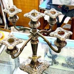 1920s UK silver plated candle Antique Candle holder